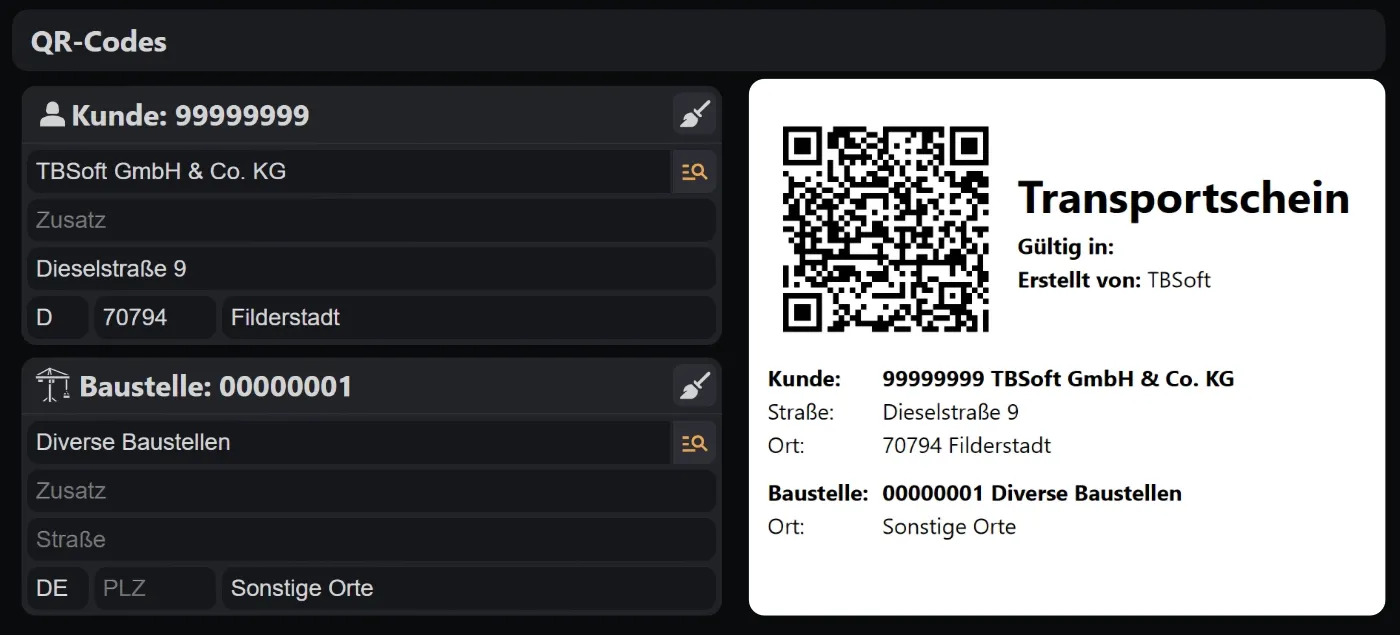 TBScale — QR-Code-Erzeugung